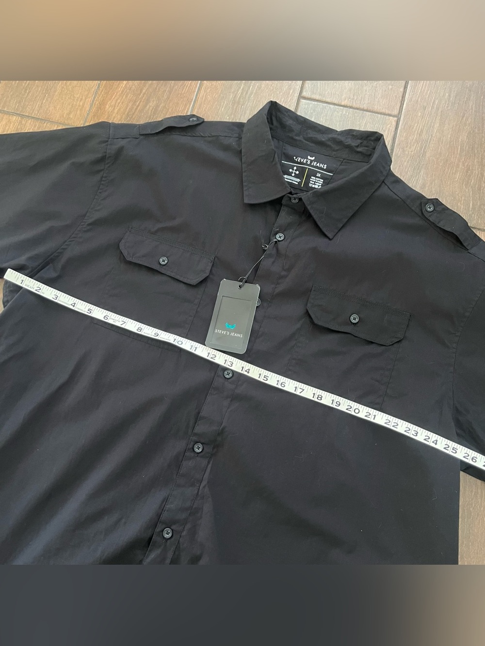 Men's Black Steve's Jeans Button Down Shirt New with Tags size 3X - Picture 4 of 6